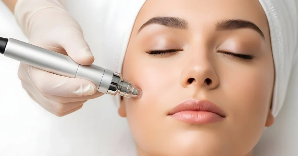 A Female receiving Microneedling for Youthful Skin at Gemini Glow Medspa in Taylorsville