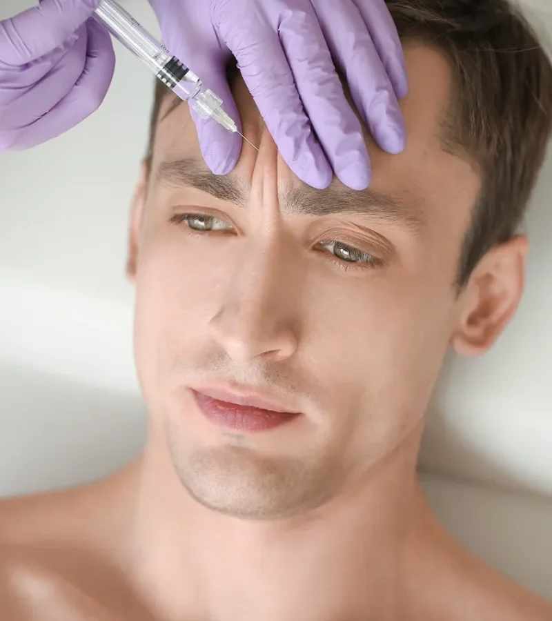 Man receiving Sculptra treatment at Gemini Glow Medspa in Taylorsville, UT.”
